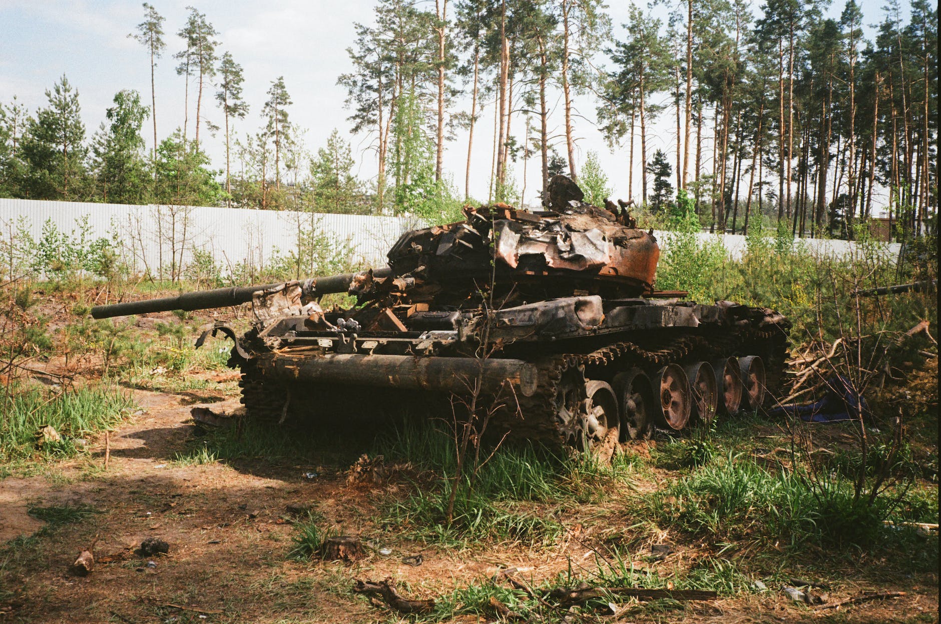 abandoned battle tank