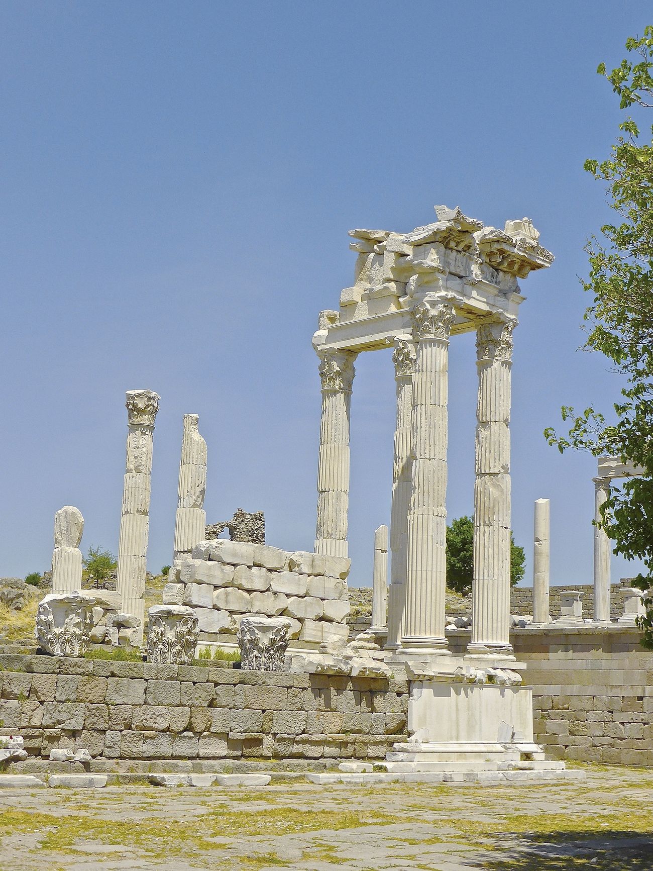 Ancient temple architecture with columns