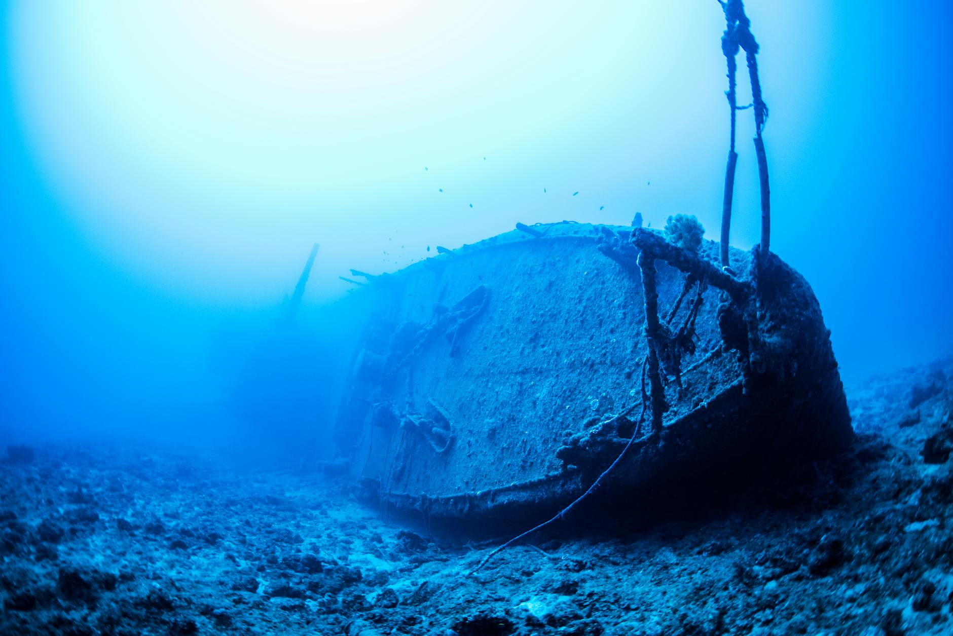 picture of a shipwreck underwater